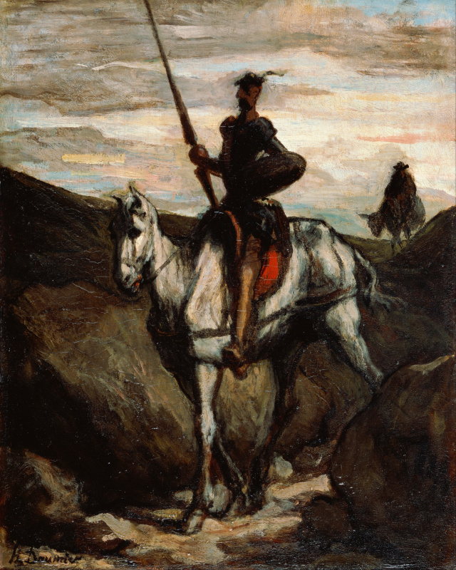 Honore Daumier - Don Quixote in the Mountains  - 杜米埃.tif

